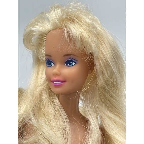 Vintage Barbie Doll Blonde Hair Bangs Twist & Turn Nude for OOAK - Picture 7 of 14